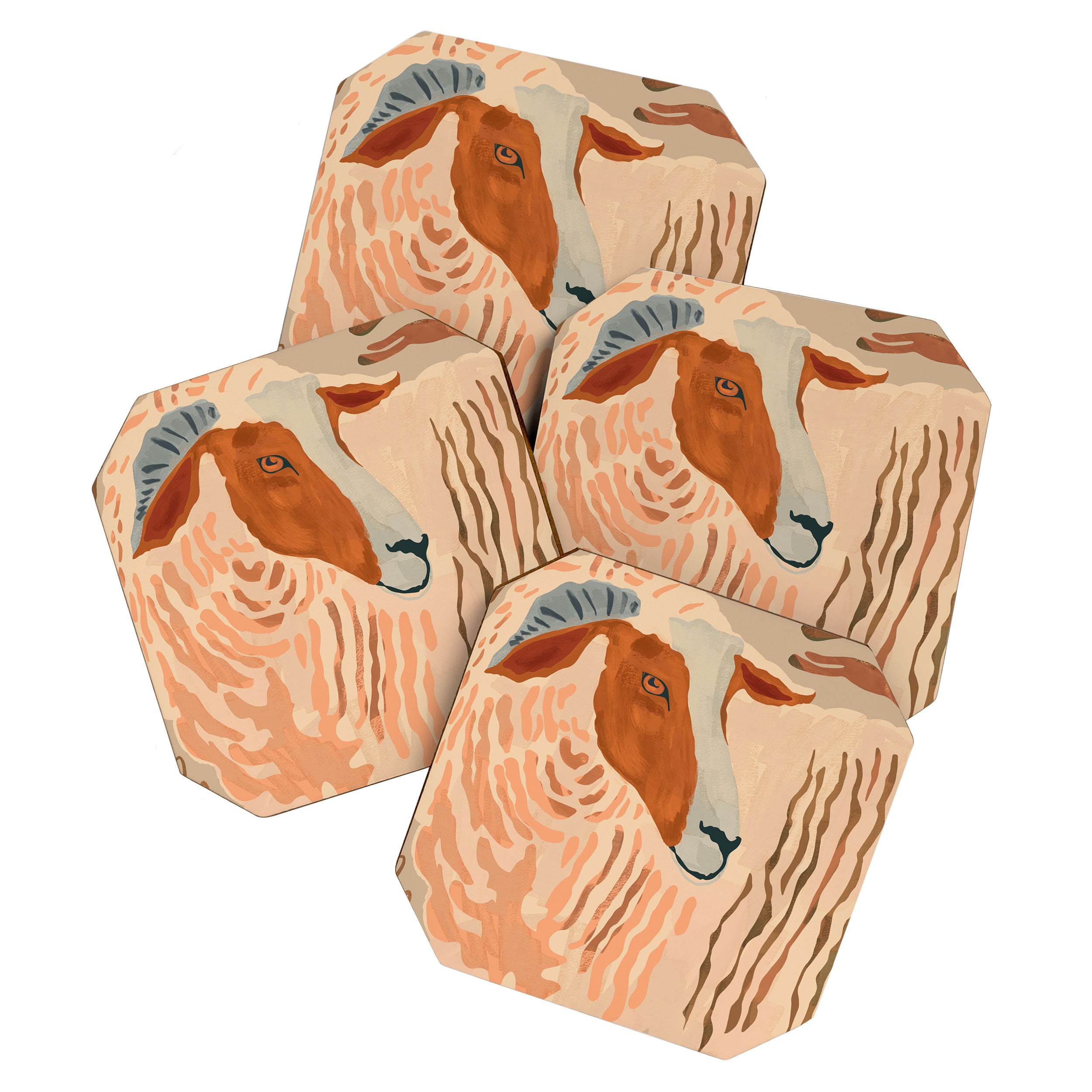 Abstract Rustic Ram 2 Coaster Gallery Image 1