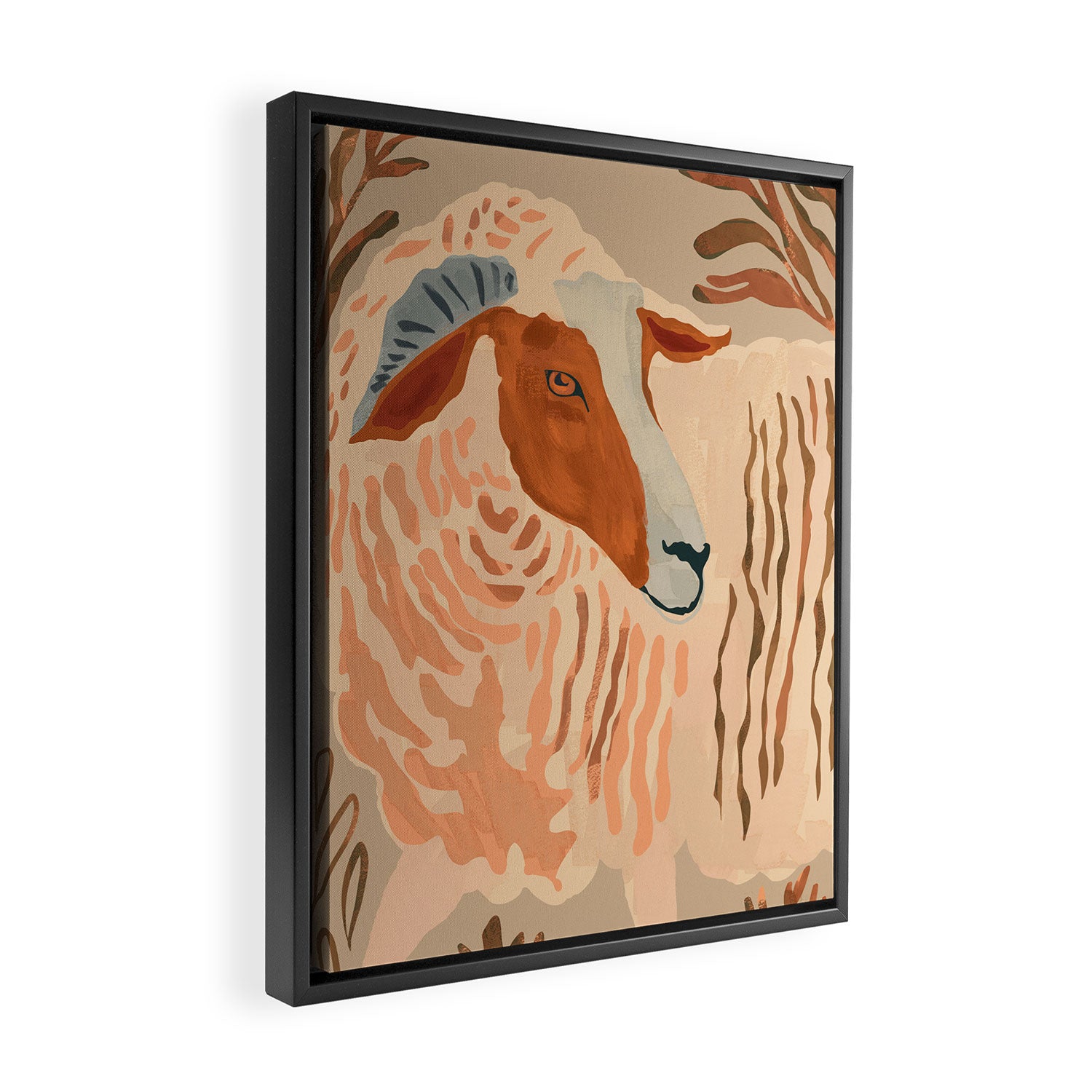 Abstract Rustic Ram 2 Framed Canvas Print Gallery Image 2