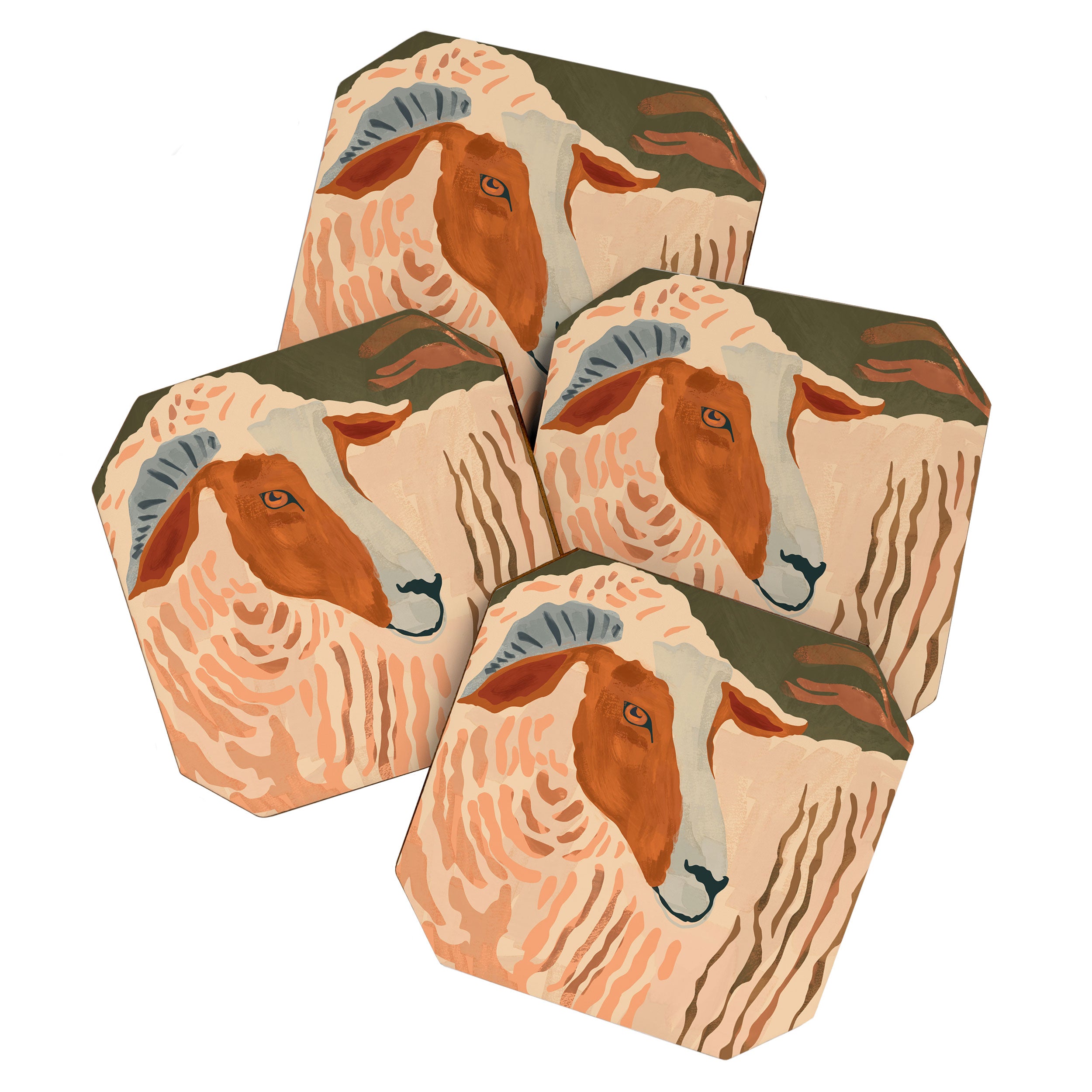 Abstract Rustic Ram 3 Coaster Gallery Image 1