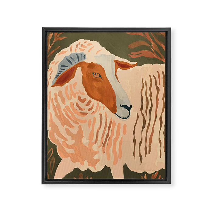 Abstract Rustic Ram 3 Framed Canvas Print Gallery Image 1