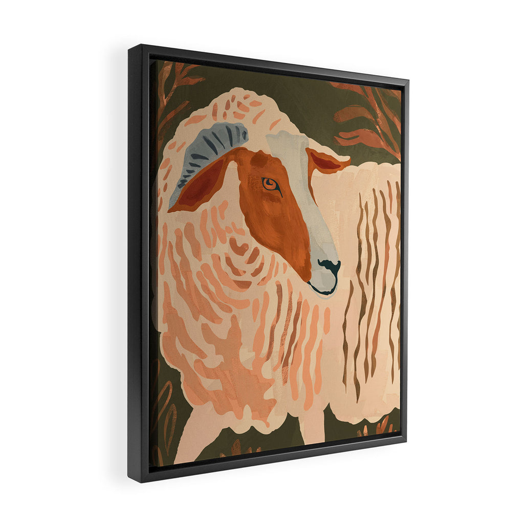 Abstract Rustic Ram 3 Framed Canvas Print Gallery Image 2