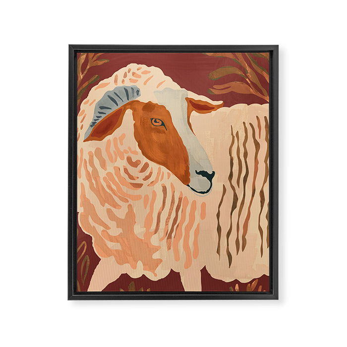 Abstract Rustic Ram Framed Canvas Print Gallery Image 1