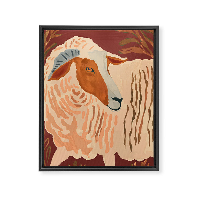 Abstract Rustic Ram Framed Canvas Print Gallery Image 8