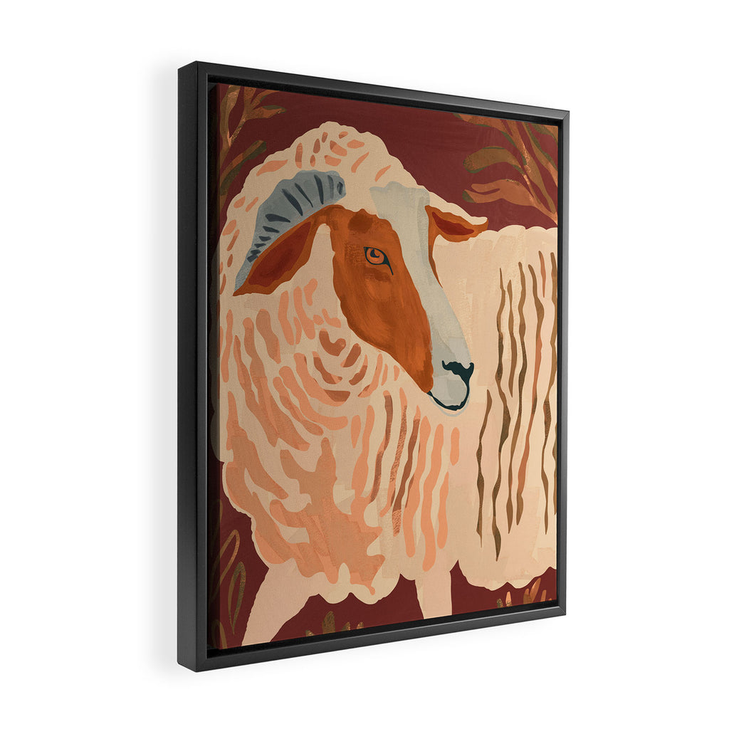 Abstract Rustic Ram Framed Canvas Print Gallery Image 2