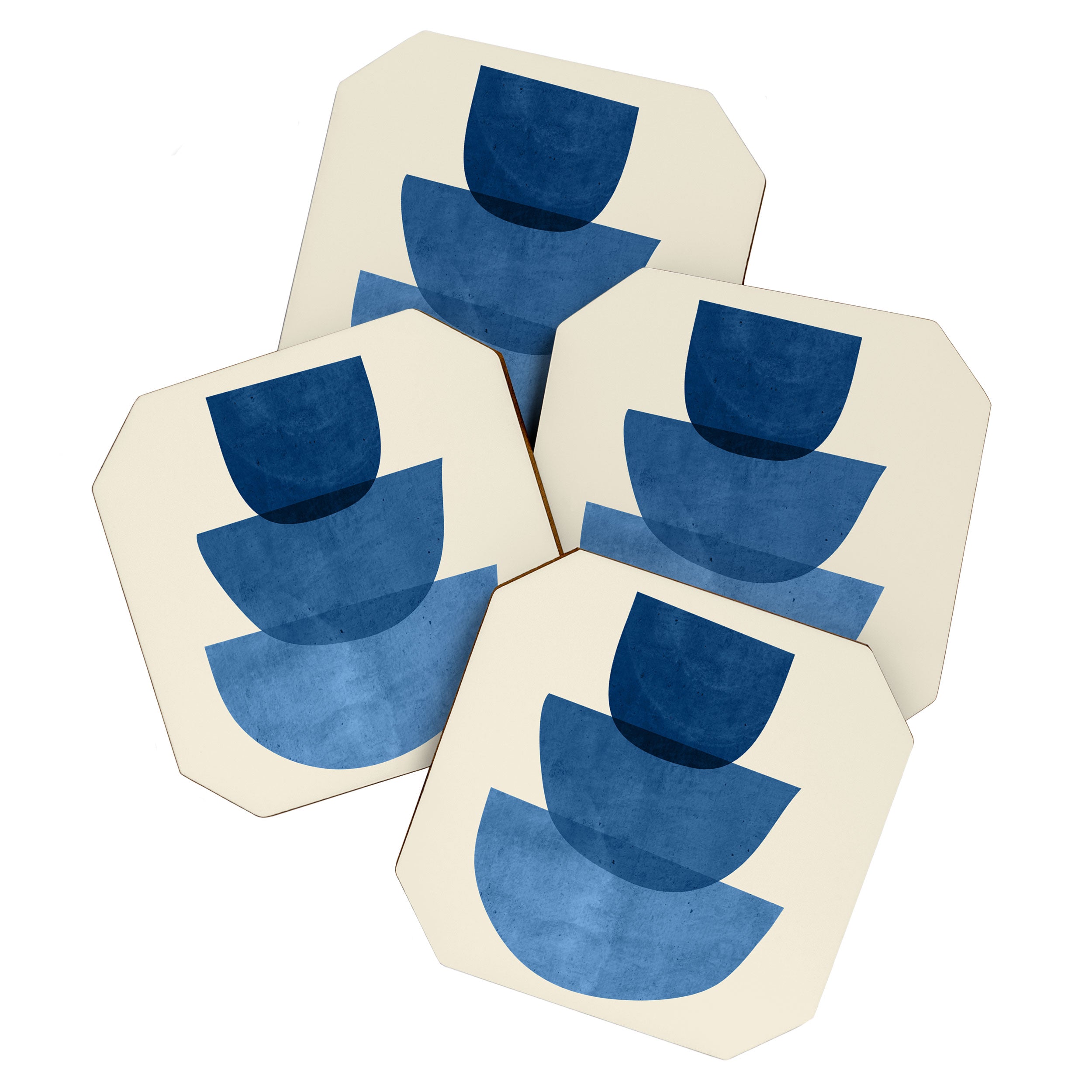 Abstract Shapes 37-Blue Coaster Gallery Image 1