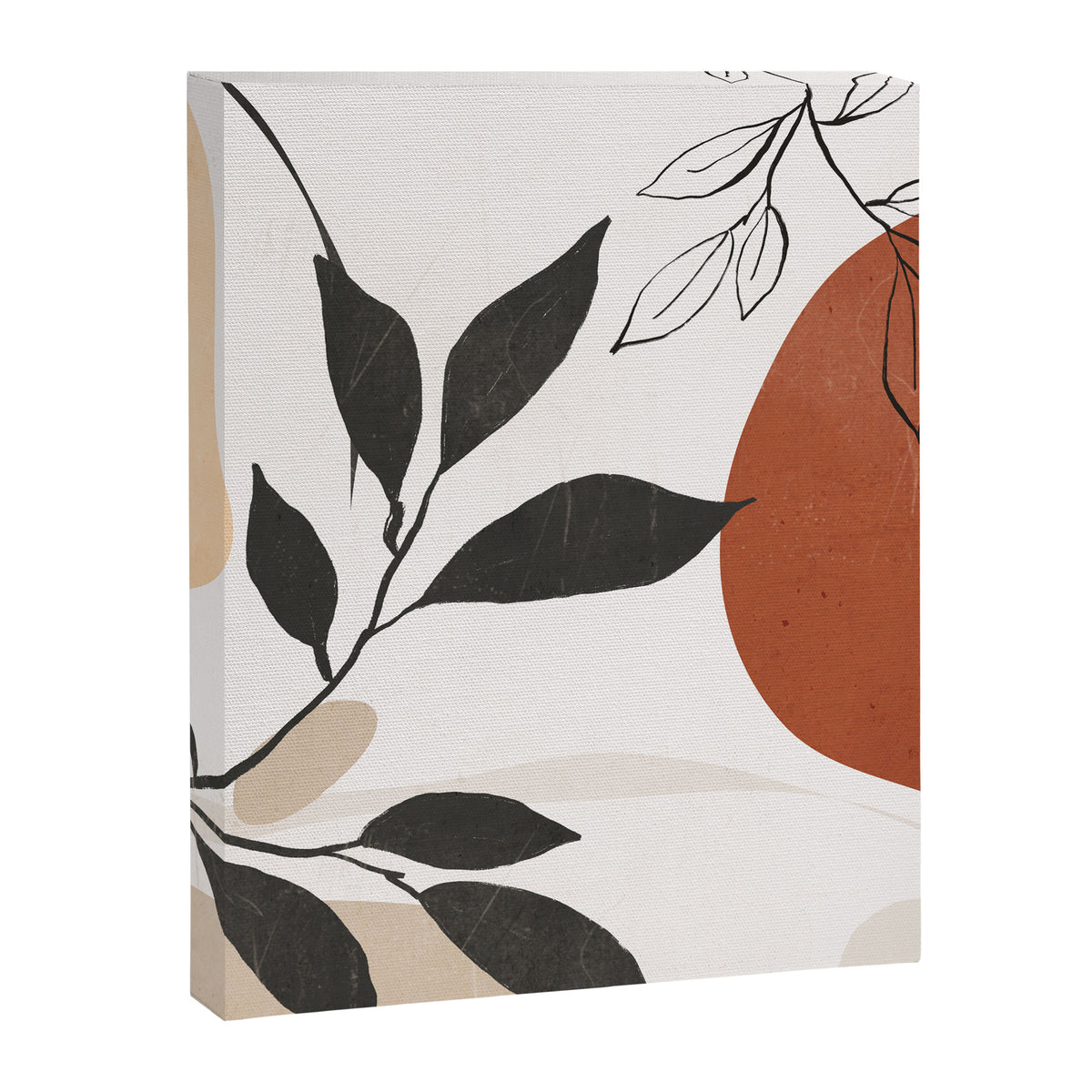 Abstract Shapes and Leaves 2 Canvas Print Gallery Image 6