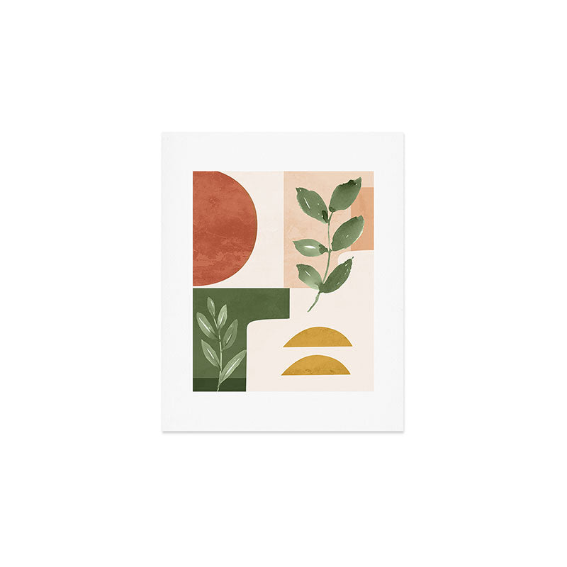 Abstract Shapes and Leaves Art Print Gallery Image 1