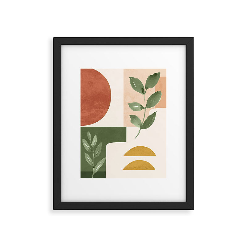 Abstract Shapes and Leaves Framed Art Print Gallery Image 5