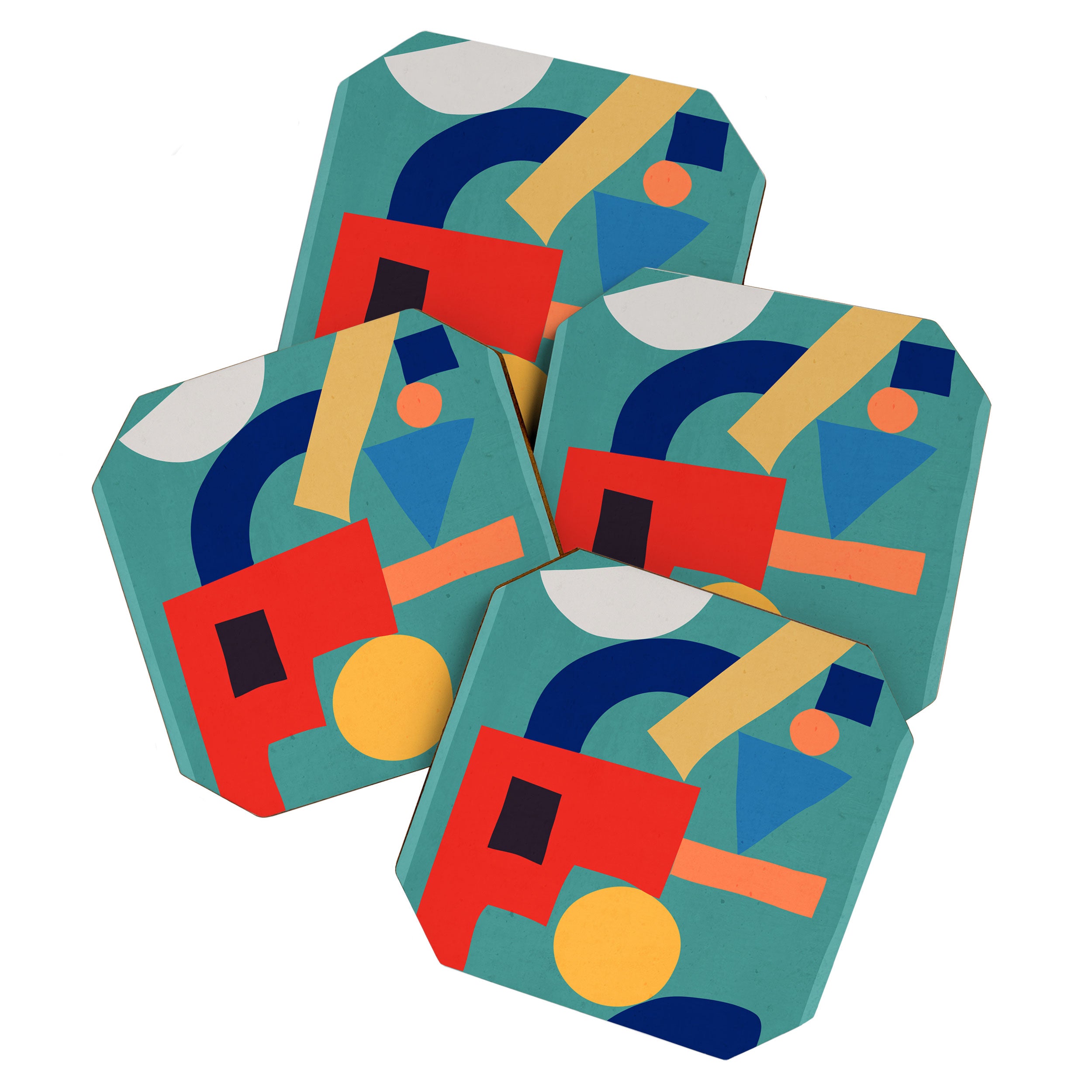 Abstract Shapes Modern Art 6 Coaster Gallery Image 1
