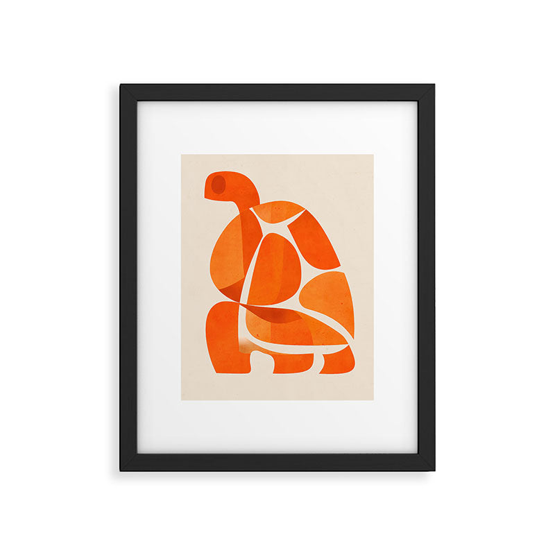 Abstract Turtle in Orange Framed Art Print Gallery Image 5