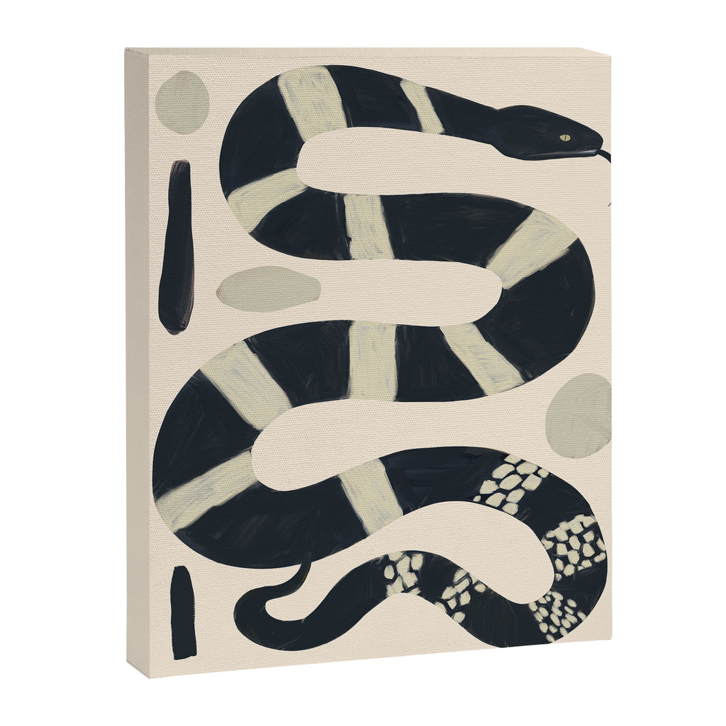 Black and White Snake Canvas Print Gallery Image 8