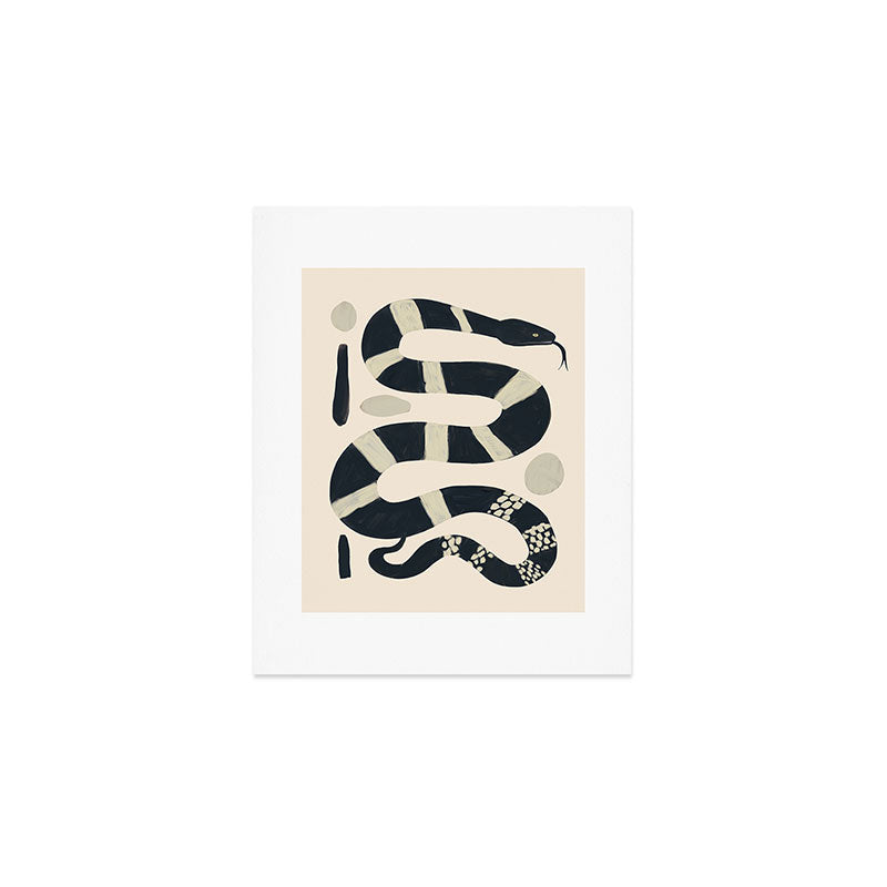 Black and White Snake Art Print Gallery Image 1