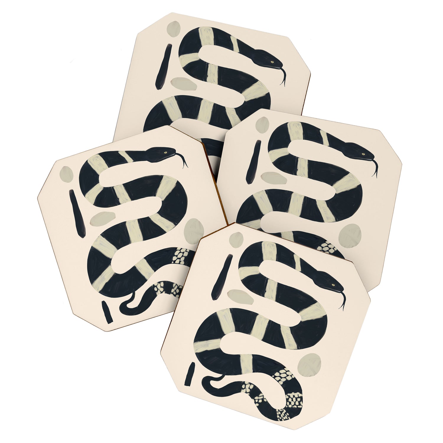 Black and White Snake Coaster Gallery Image 1