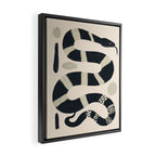 Black and White Snake Framed Canvas Print Gallery Image 2