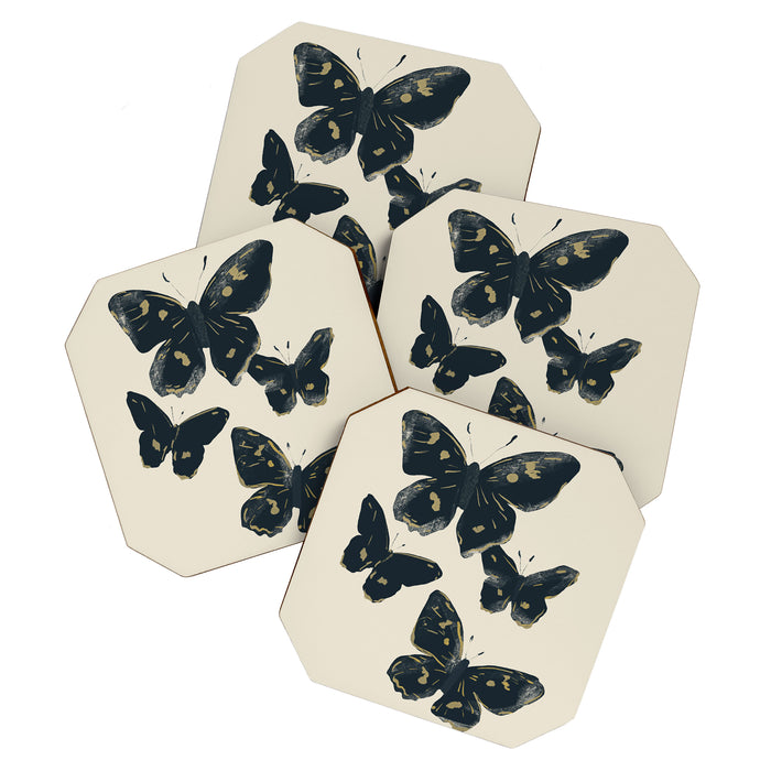 Black Butterflies 2 Coaster Gallery Image 1