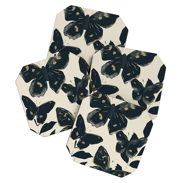 Black Butterflies Coaster Gallery Image 1
