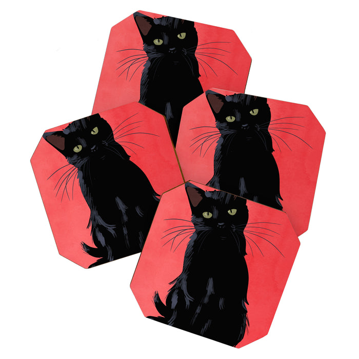 Black cat 2 Coaster Gallery Image 1