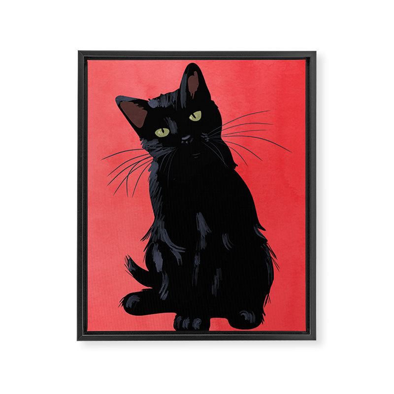 Black cat 2 Framed Canvas Print Gallery Image 6