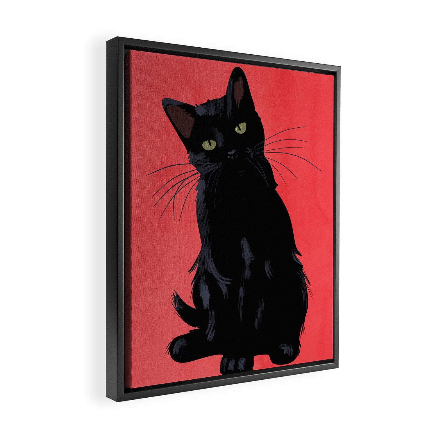 Black cat 2 Framed Canvas Print Gallery Image 2