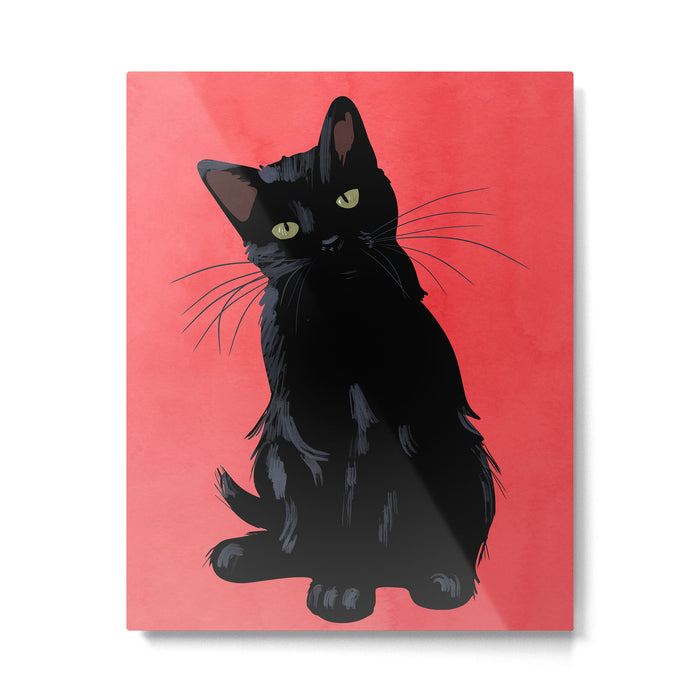 Black cat 2 Metal Print Gallery Image 1