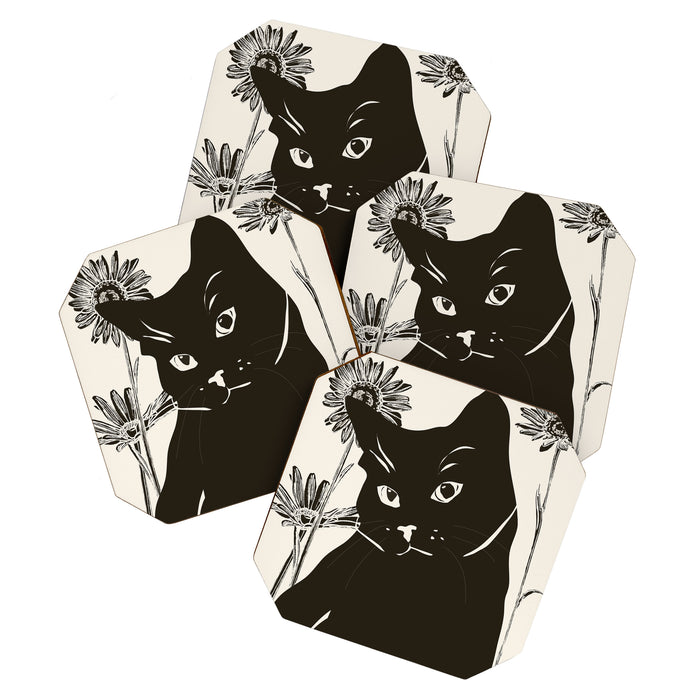 Black Cat 3 Coaster Gallery Image 1
