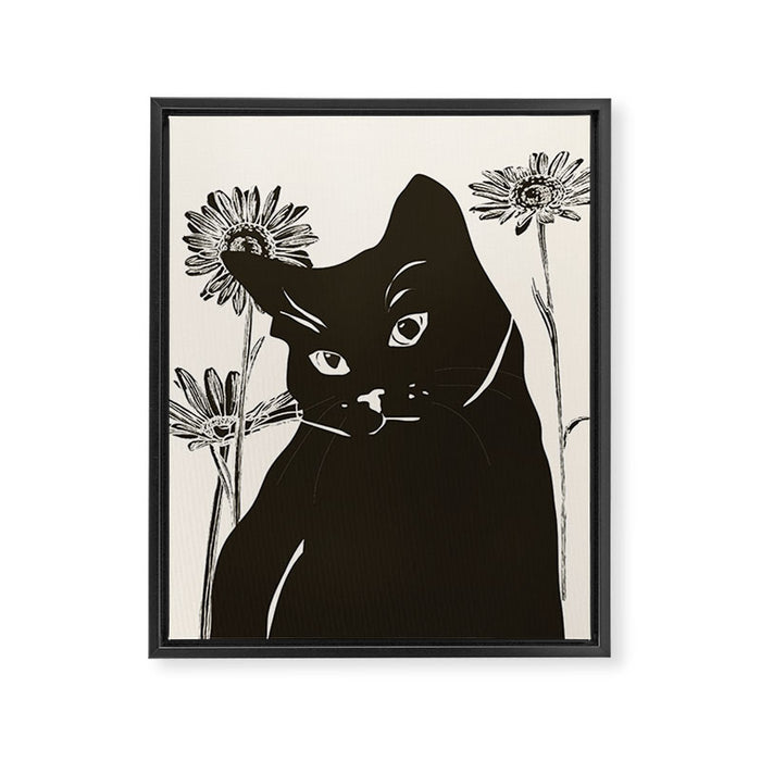 Black Cat 3 Framed Canvas Print Gallery Image 1