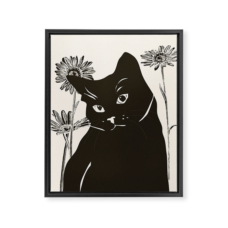 Black Cat 3 Framed Canvas Print Gallery Image 6