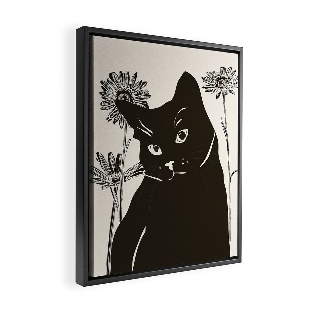Black Cat 3 Framed Canvas Print Gallery Image 2