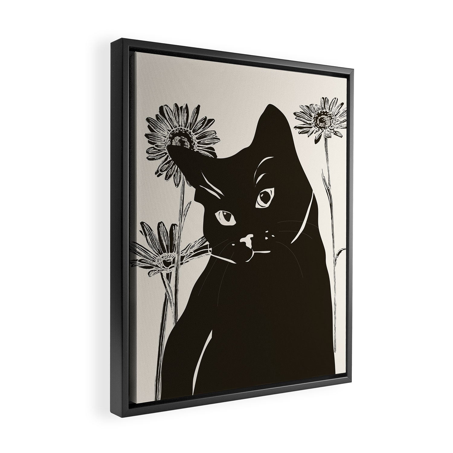 Black Cat 3 Framed Canvas Print Gallery Image 2