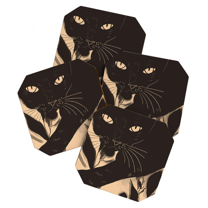 Black Cat 4 Coaster Gallery Image 1