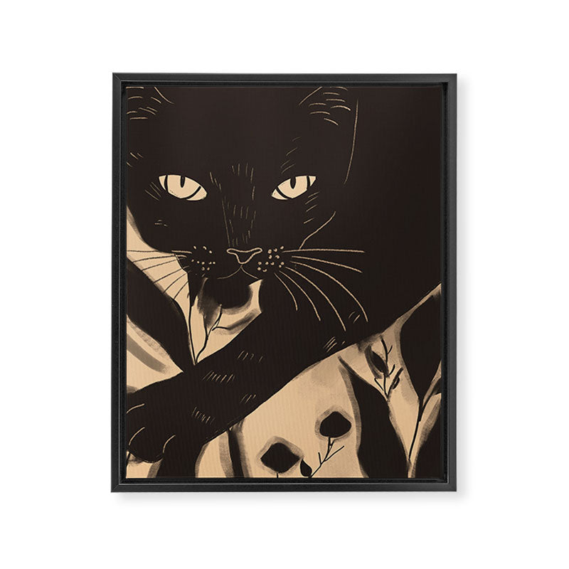 Black Cat 4 Framed Canvas Print Gallery Image 6