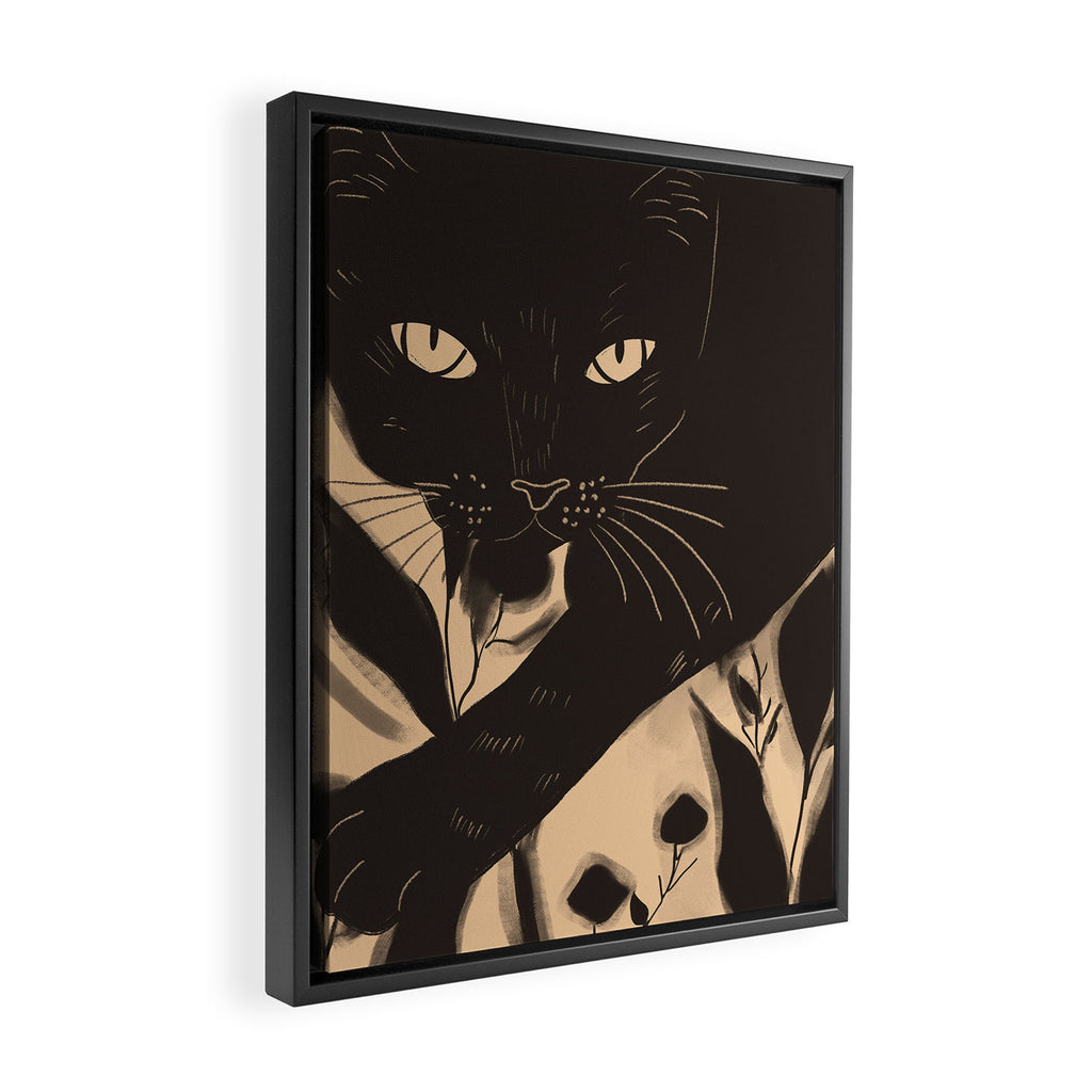 Black Cat 4 Framed Canvas Print Gallery Image 2