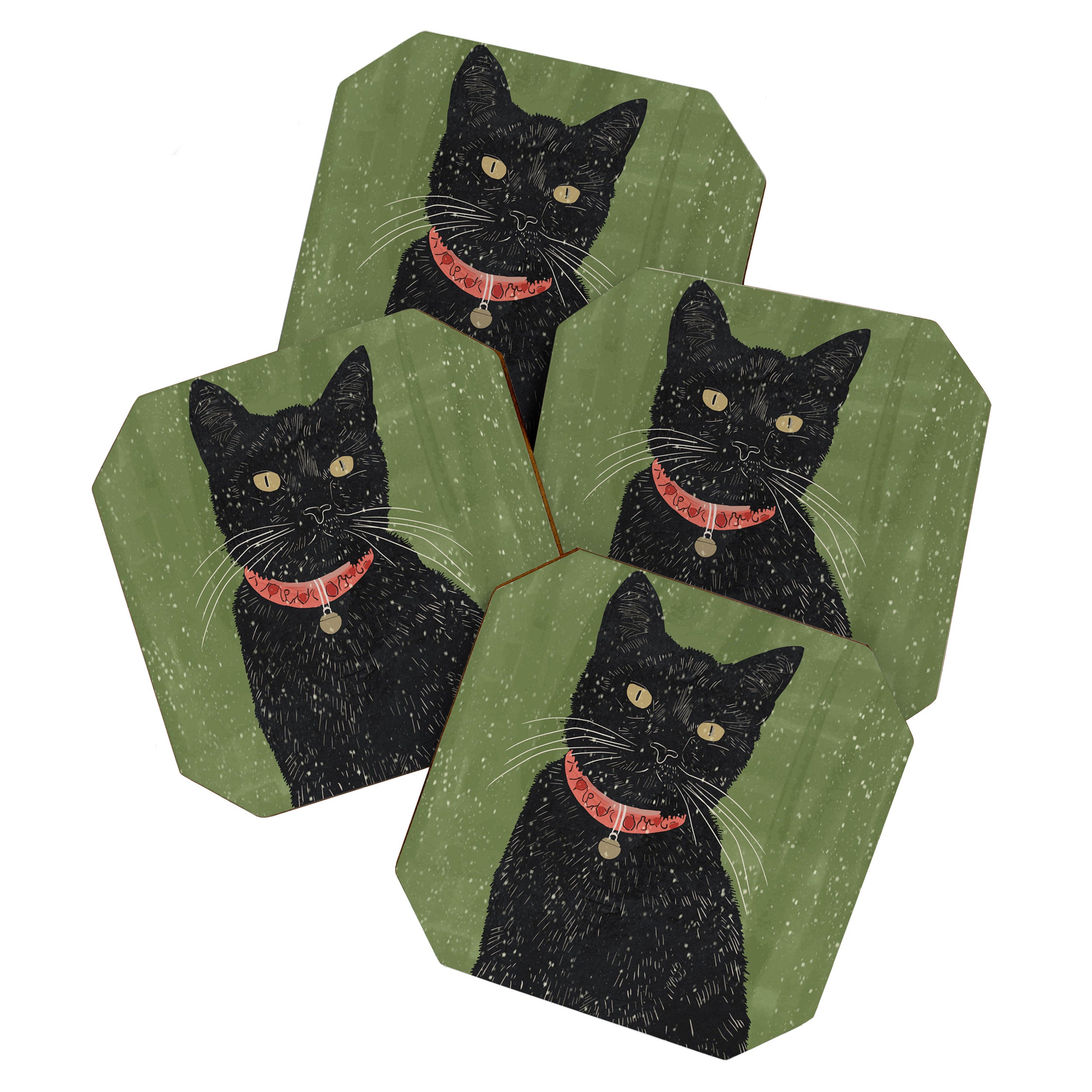 Black Cat 5 Coaster Gallery Image 1