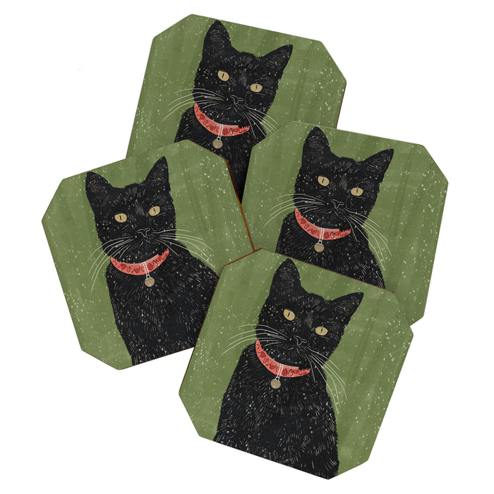 Black Cat 5 Coaster Gallery Image 1