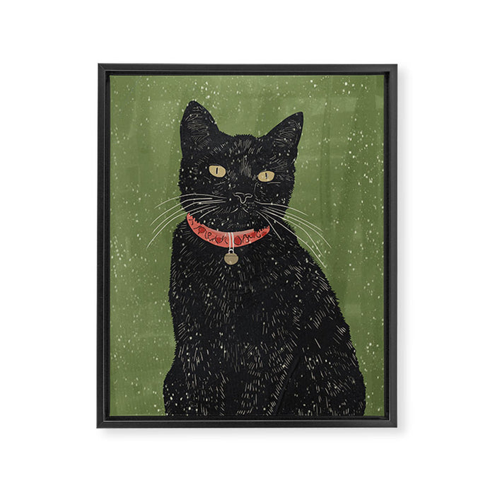 Black Cat 5 Framed Canvas Print Gallery Image 1