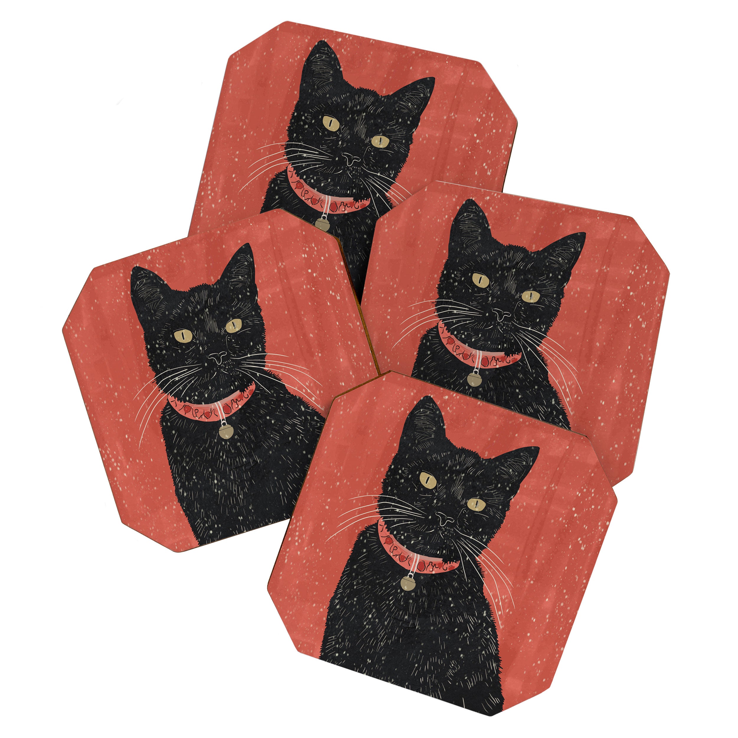Black Cat 6 Coaster Gallery Image 1