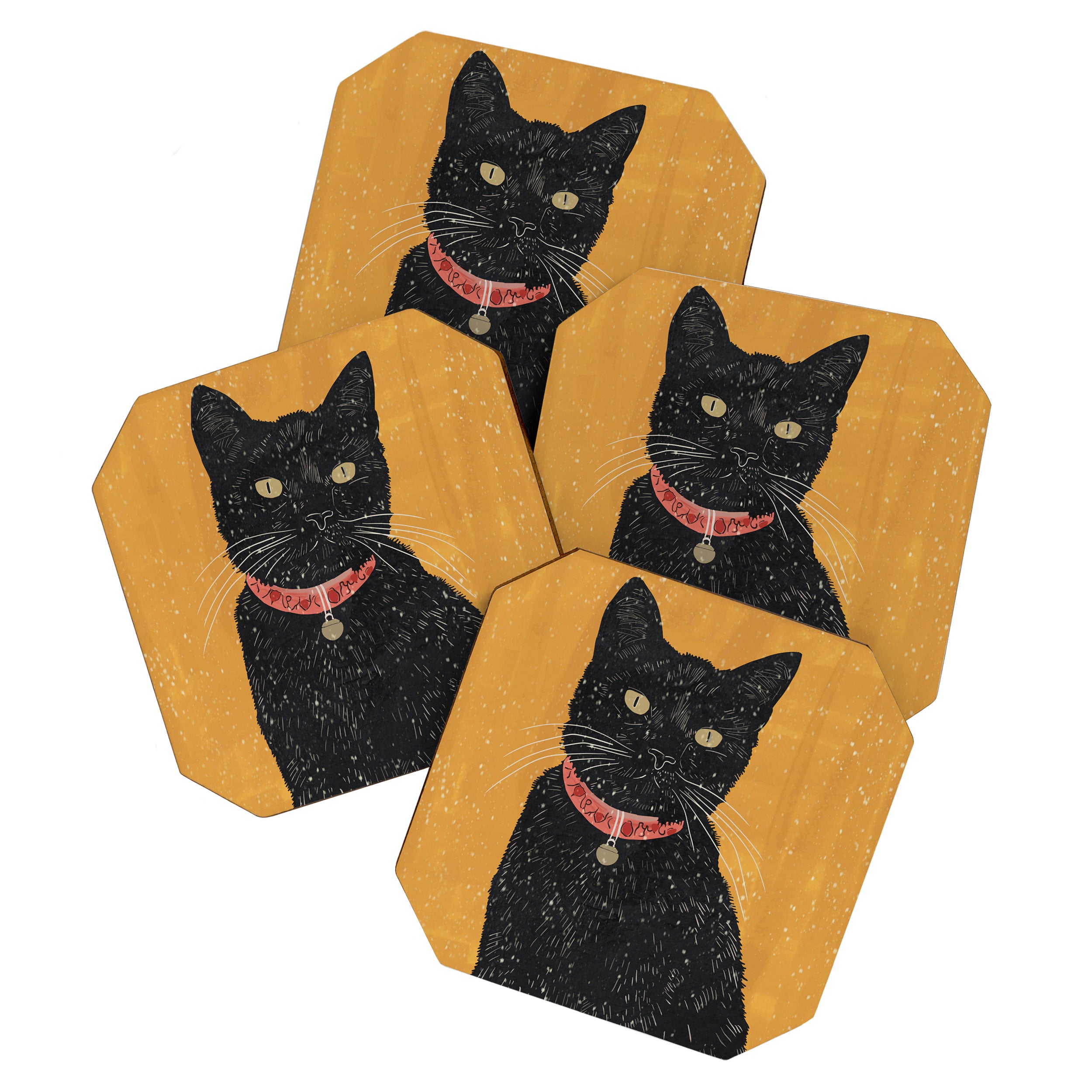 Black Cat 7 Coaster Gallery Image 1