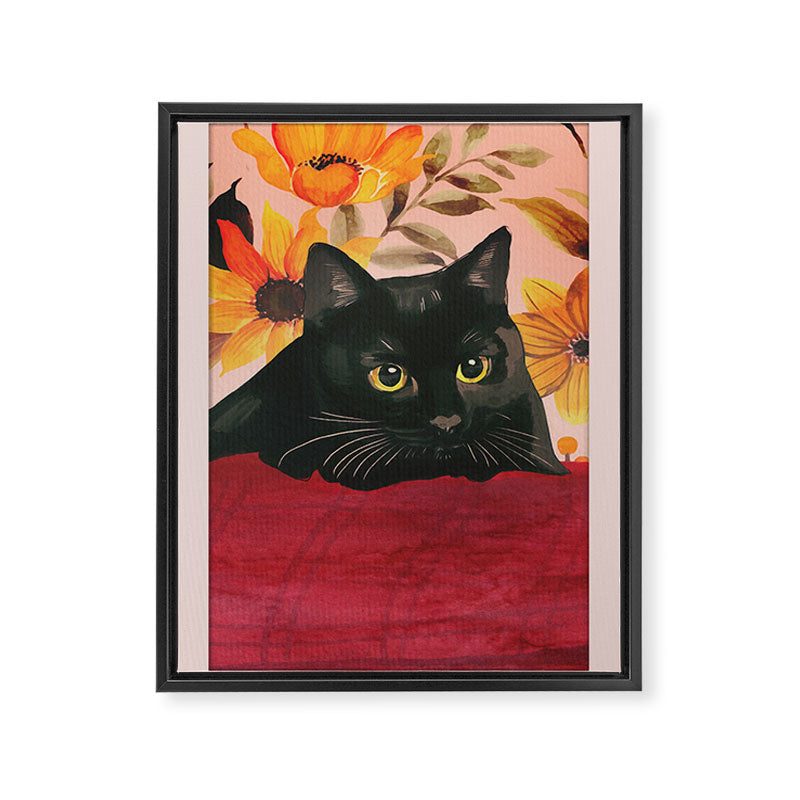 Black Cat Framed Canvas Print Gallery Image 6