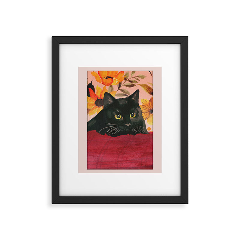 Black Cat Framed Art Print Gallery Image 5