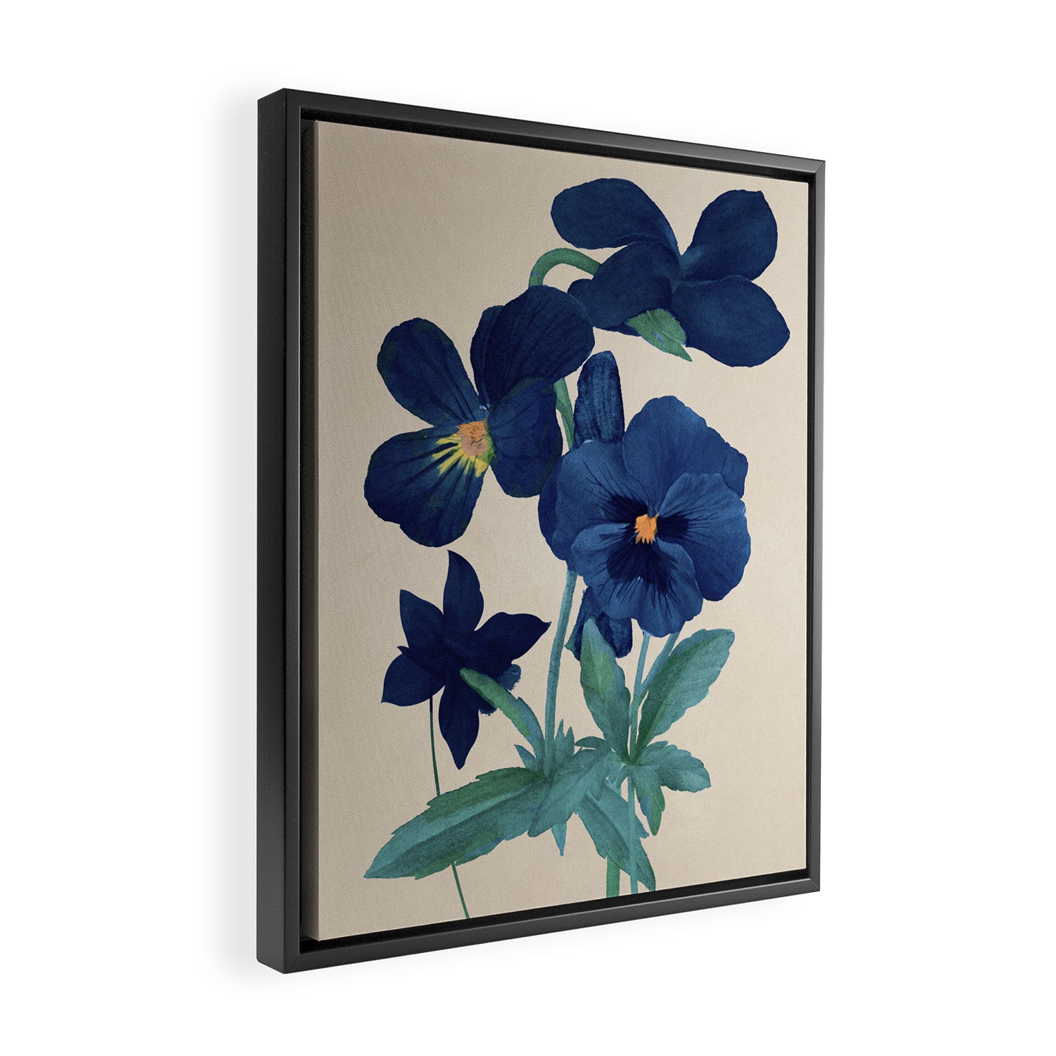 Blue Flowers Framed Canvas Print Gallery Image 2