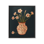 Blush Blooms in Painted Vase Framed Canvas Print Gallery Image 6
