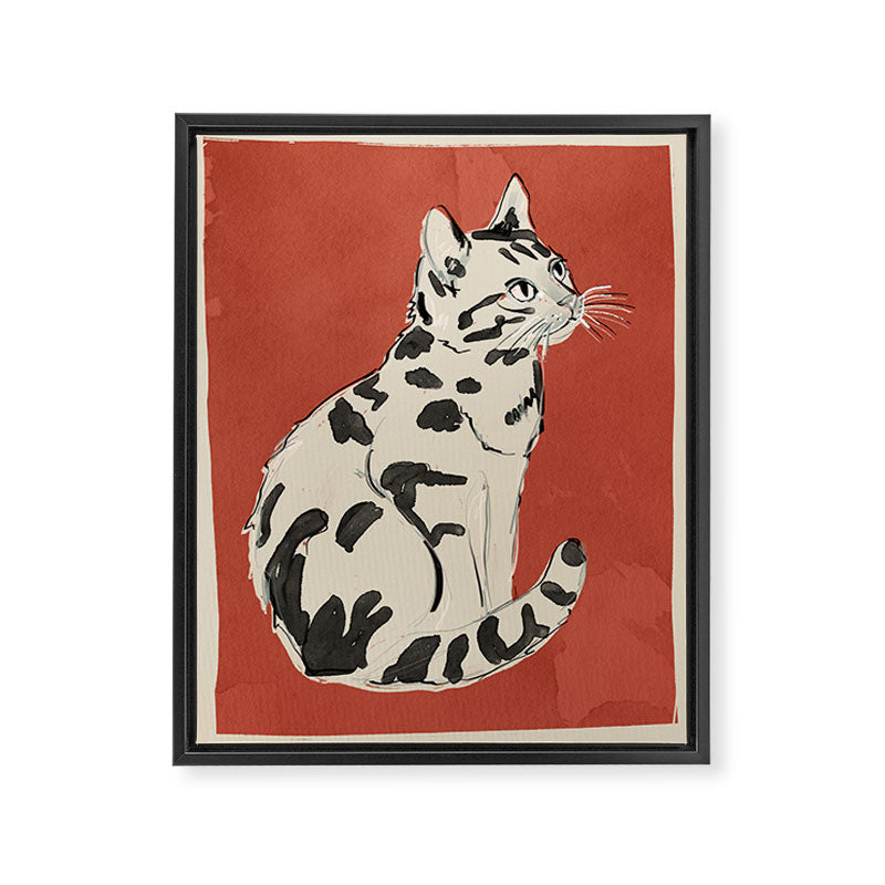 Cat 16 Framed Canvas Print Gallery Image 6