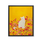 cat in a field of flowers 3 Framed Canvas Print Gallery Image 8