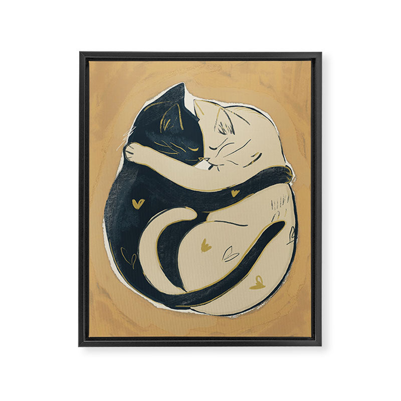 Cats In Love 2 Framed Canvas Print Gallery Image 6
