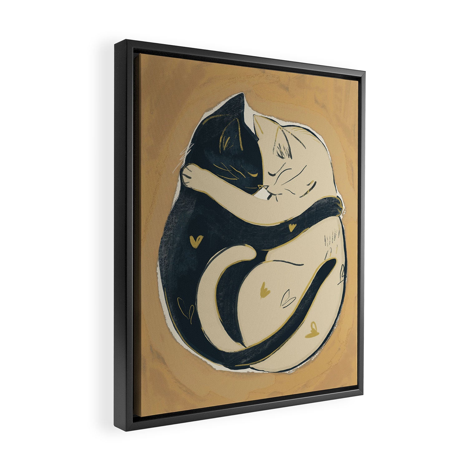 Cats In Love 2 Framed Canvas Print Gallery Image 2