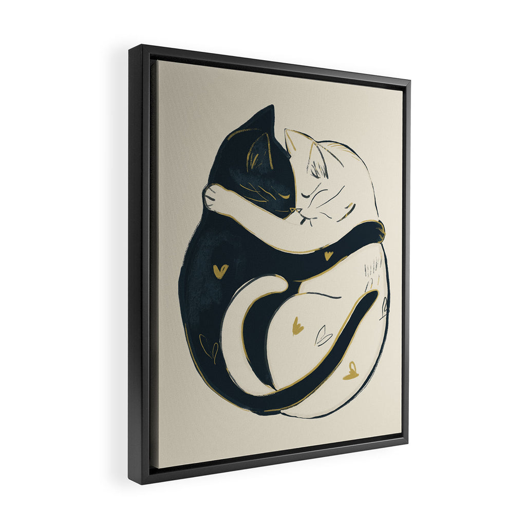 Cats In Love 3 Framed Canvas Print Gallery Image 2