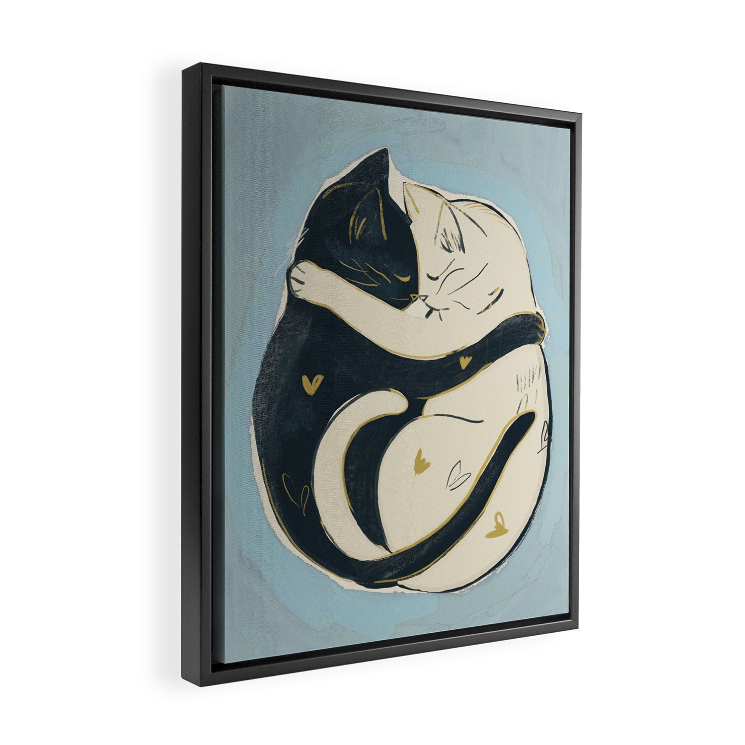 Cats In Love 4 Framed Canvas Print Gallery Image 2