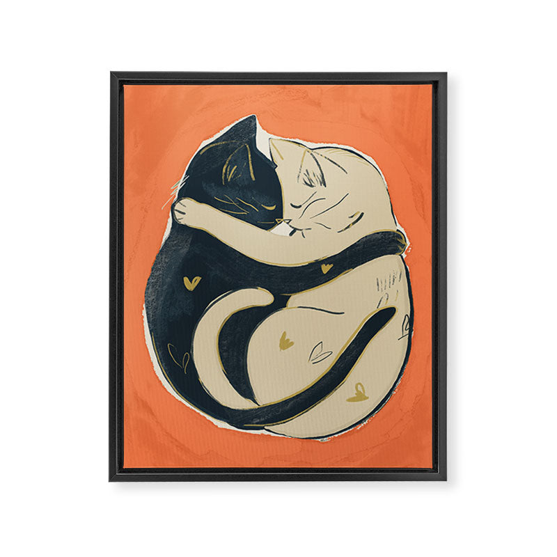Cats In Love 5 Framed Canvas Print Gallery Image 6