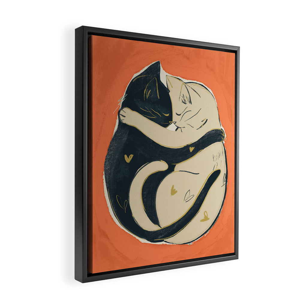 Cats In Love 5 Framed Canvas Print Gallery Image 2
