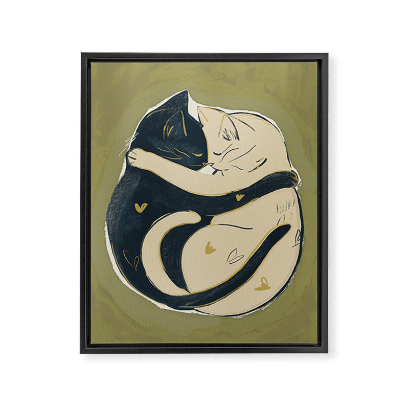 Cats In Love Framed Canvas Print Gallery Image 6